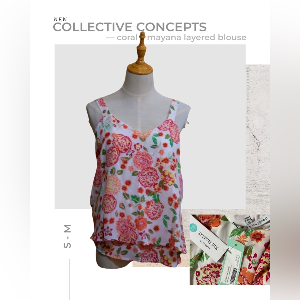 Floral Coral Mayana Layered Blouse